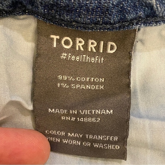 Torrid 22S Mom Straight Vintage Stretch High-Rise Jeans Distressed Frayed Hems - Picture 10 of 14